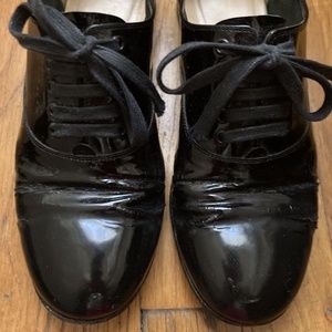 Christian Louboutin black patent leather oxfords